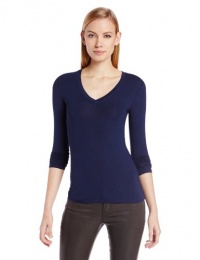 BCBGMAXAZRIA Women's Jan V-Neck Rib Longsleeve Top