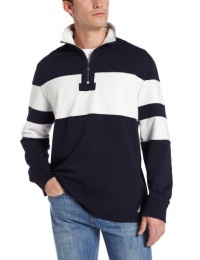 Nautica Men's Big-Tall Pieced Zip Mock Neck Sweater