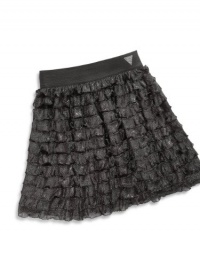 GUESS Kids Girls big girl foil print skirt, BLACK (16)