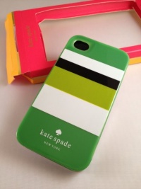 Designer kate spade new york GREEN STRIPE iPhone 4 and 4S Hard Case