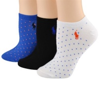 Ralph Lauren women's socks Pindot cotton ped royal/white/black 3pairs