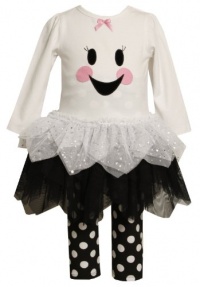 Bonnie Jean Girls 2-6X Knit Top With Ghost Face Tulle Skirt And Legging