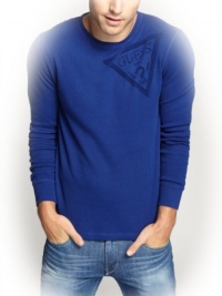 GUESS Men's Cadwell Long-Sleeve Ribbed Crewneck Shirt