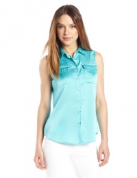 Jones New York Women's Petite Sleeveless 2 Pocket Top