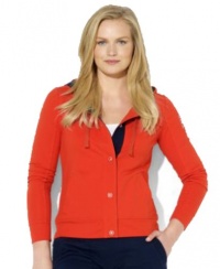 RALPH LAUREN PLUS SIZE JACKET, LONG-SLEEVE RED SIZE 2X