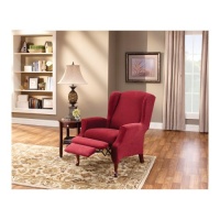 Sure Fit Stretch Pique Wing Recliner Slipcover, Garnet