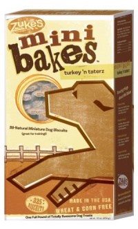 Zuke's 16-Ounce Mini Bakes Dog Treats, Turkey n' Taterz