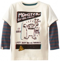 Hatley Boys 2-7 3D Tee-Monster On The Loose, Natural, 6