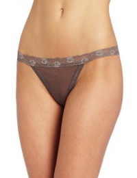 Calvin Klein Women's Luster Thong, French Roast, Medium