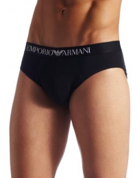 Emporio Armani Men's Cotton Stetch Brief, Black, X-Large