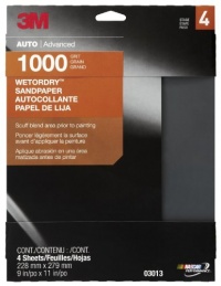 3M 03013 Wetordry 9 x 11 1000 Grit Sandpaper, (Pack of 4)