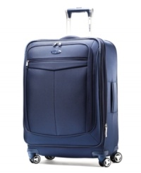 Made for travel's twists and turns with four multi-directional spinner wheels that easily mimic your movements and always follow your lead. An innovative design combines the unrivaled protection of a durable construction with a fully-stocked interior that makes organized travel a given. 10-year warranty.