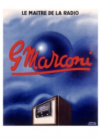 Marconi Tube Radio Set 32x44 Fine Art Print on Canvas