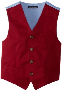 Nautica Boys 8-20 Dresswear Fancy Twill Vest, Red, Small