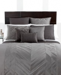 Hotel Collection Bedding, Pieced Pintuck Gray Quilted Standard Sham