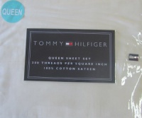 Tommy Hilfiger Solid Ivory Cotton Sheet Set, Queen Size