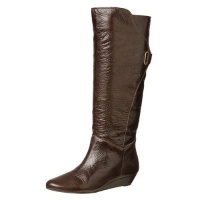 Steven Women's Iden Leather Wedge Boots in Brown Size 7