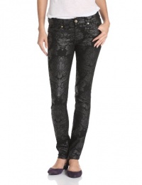 XOXO Juniors Damascus Printed Denim Skinny Pant, Black, 7