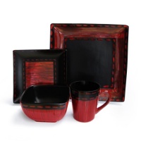 American Atelier Livingston 16-Piece Dinnerware Set, Red