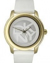 DKNY White Leather Sport Round Women's watch #NY8827