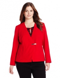 Calvin Klein Women's Plus-Size Jacket with Bar Hardware