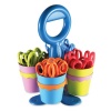 Westcott School Scissor Caddy and Kids Scissors With Microban, 24 Scissors and 1 Caddy, 5 Pointed