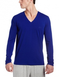 HUGO BOSS Men's Cotton Stretch Long Sleeve V-Neck Shirt