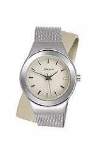 DKNY Double-Wrap Steel/Leather Women's watch #NY8799