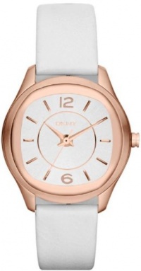 DKNY Rose Gold-Tone White Leather Ladies Watch NY8808