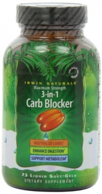 Irwin naturals Maximum Strength 3-in-1 Carb Blocker, 75-Count Bottles (Pack of 2)