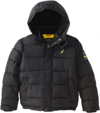 Nautica Boys 8-20 Short Bubble Jacket, Deep Black, Medium