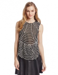 Parker Women's Hannah Beaded Sleeveless Top, Black, Small