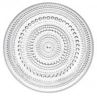 iittala Kastehelmi Dew Drop Set of 2 Round Clear Glass Plates, 6-3/4-Inch Diameter