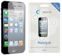 Splash MASQUE Screen Protector Film Clear Invisible for iPhone 5, iPhone 5, AT&T, Verizon, Sprint- 2 Pack