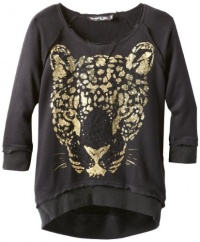 Flowers by Zoe Girls 7-16 Tiger Sweatshirt, Black, X-Large