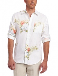 Cubavera Men's Long Sleeve Woven Shirt With Floral Print