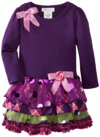 Bonnie Jean Girls 2-6X Tiered Drop Waist Dress, Purple, 4T