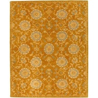 Safavieh AN537C Anatolia Collection 5-Feet by 8-Feet Handmade Hand-Spun Wool Area Rug, Gold and Blue