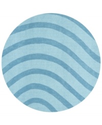 Abstract and absorbing, this cool blue rug adds movement to any room. Playful, wavy lines reverberate against a soft baby-blue ground, resounding with personality in your home.