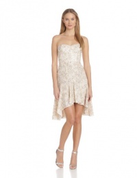 BCBGMAXAZRIA Women's Bryleigh Strapless Sequin Lace Dress