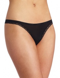 Calvin Klein Women's Bottom's Up Thong Panty, Black, Large