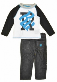 Rocawear Classic Toddler Boys White 2Pc Denim Pant Set (3T)