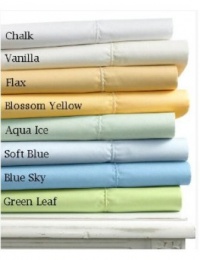 Martha Stewart Collection Bedding, 400 Thread Count King Flat Sheet Blue Sky