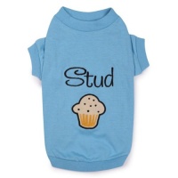 Zack & Zoey Polyester/Cotton Stud Muffin Dog Tee, Small, Blue