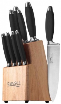 Ginsu 5829 Comfort Grip Series Black Cutlery Set, 10-Piece