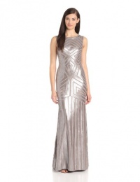 BCBGMAXAZRIA Women's Agne Open Back Geo Sequin Maxi Dress