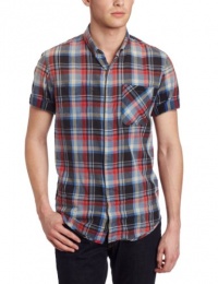 Calvin Klein Jeans Men's Roadmap Plaid Short Sleeve Woven