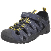 Sperry Top-Sider Kids' Wet Tech Fisherman Sandal,fish navy/Yellow,11 M Little Kid