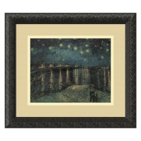 Starry Night On Rhone Framed Wall Art by Vincent van Gogh - 16.12W x 14.12H in.