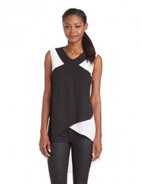 BCBGMAXAZRIA Women's Veronika Sleeveless Color Blocked Top